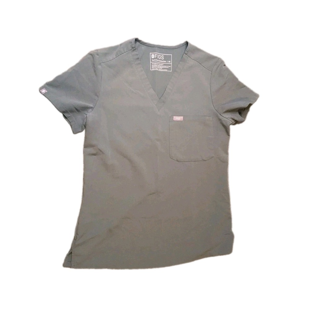 FIGS Technical Collection Scrub Top Women's Size XS Shirt V Neck Green Tee